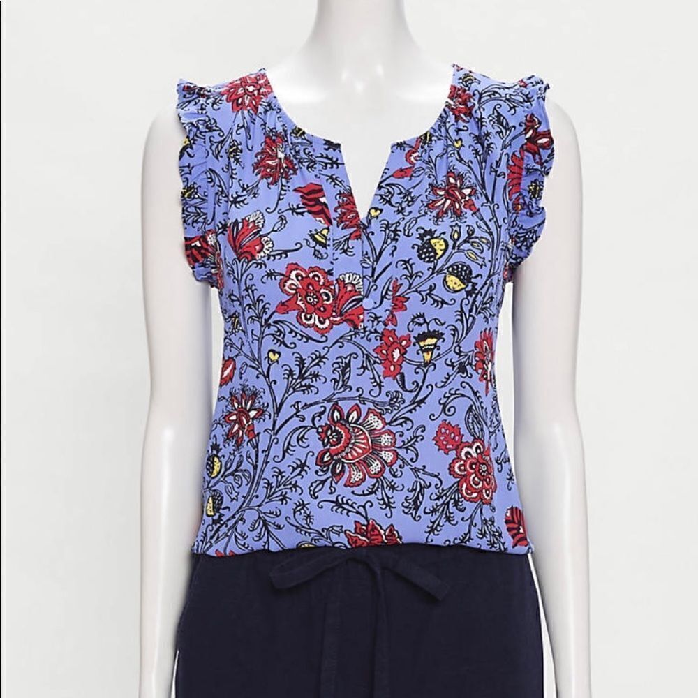 Loft Sleeveless Floral Blouse
